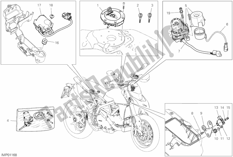 Todas as partes de 12d - Dispositivos Elétricos do Ducati Hypermotard 950 SP 2019